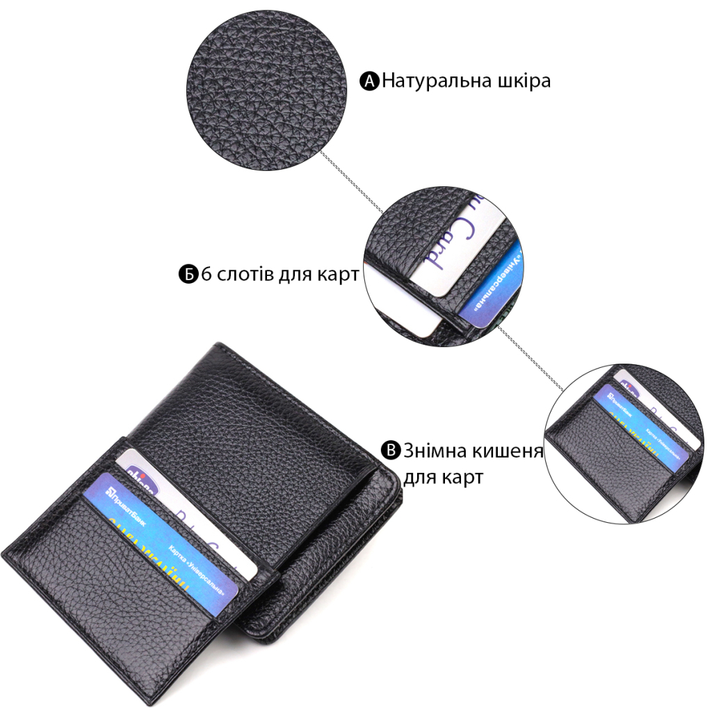 Гаманець Canpellini З натуральної шкіри Чорний (21875) - фото 4 Гаманець Canpellini З натуральної шкіри Чорний (21875) - фото 4