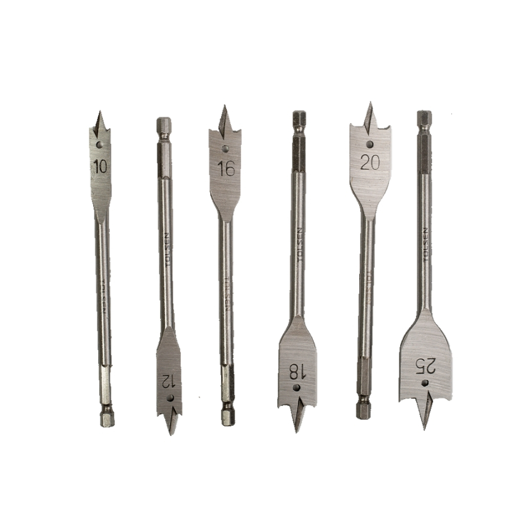 Набір свердл Tolsen пласких по дереву 6 шт 10, 12, 16, 18, 20, 25мм (75655) - фото 3 Набір свердл Tolsen пласких по дереву 6 шт 10, 12, 16, 18, 20, 25мм (75655) - фото 3