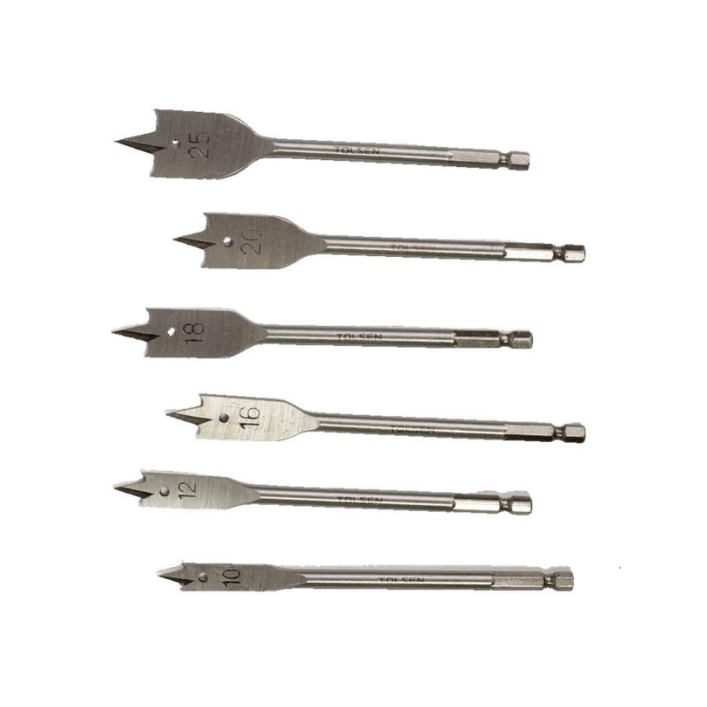 Набір свердл Tolsen пласких по дереву 6 шт 10, 12, 16, 18, 20, 25мм (75655) - фото 5 Набір свердл Tolsen пласких по дереву 6 шт 10, 12, 16, 18, 20, 25мм (75655) - фото 5