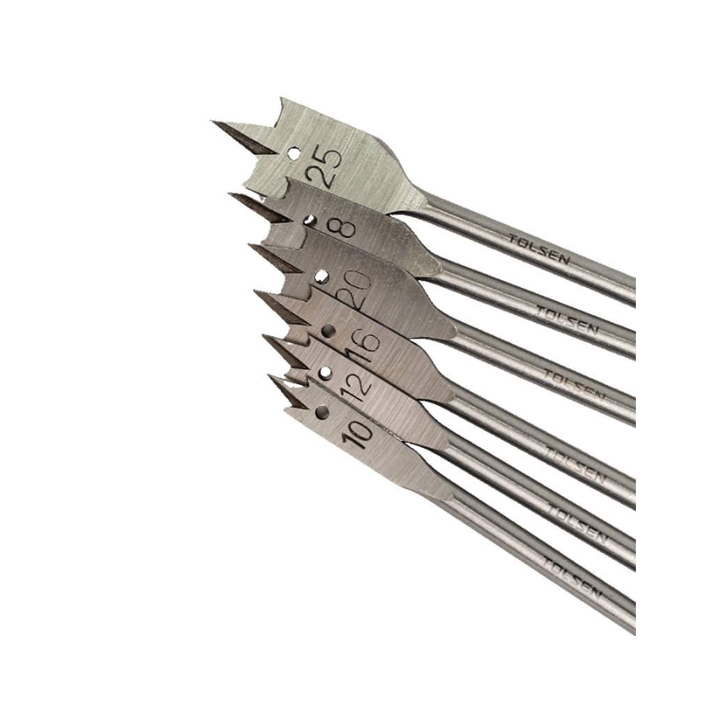 Набір свердл Tolsen пласких по дереву 6 шт 10, 12, 16, 18, 20, 25мм (75655) - фото 7 Набір свердл Tolsen пласких по дереву 6 шт 10, 12, 16, 18, 20, 25мм (75655) - фото 7