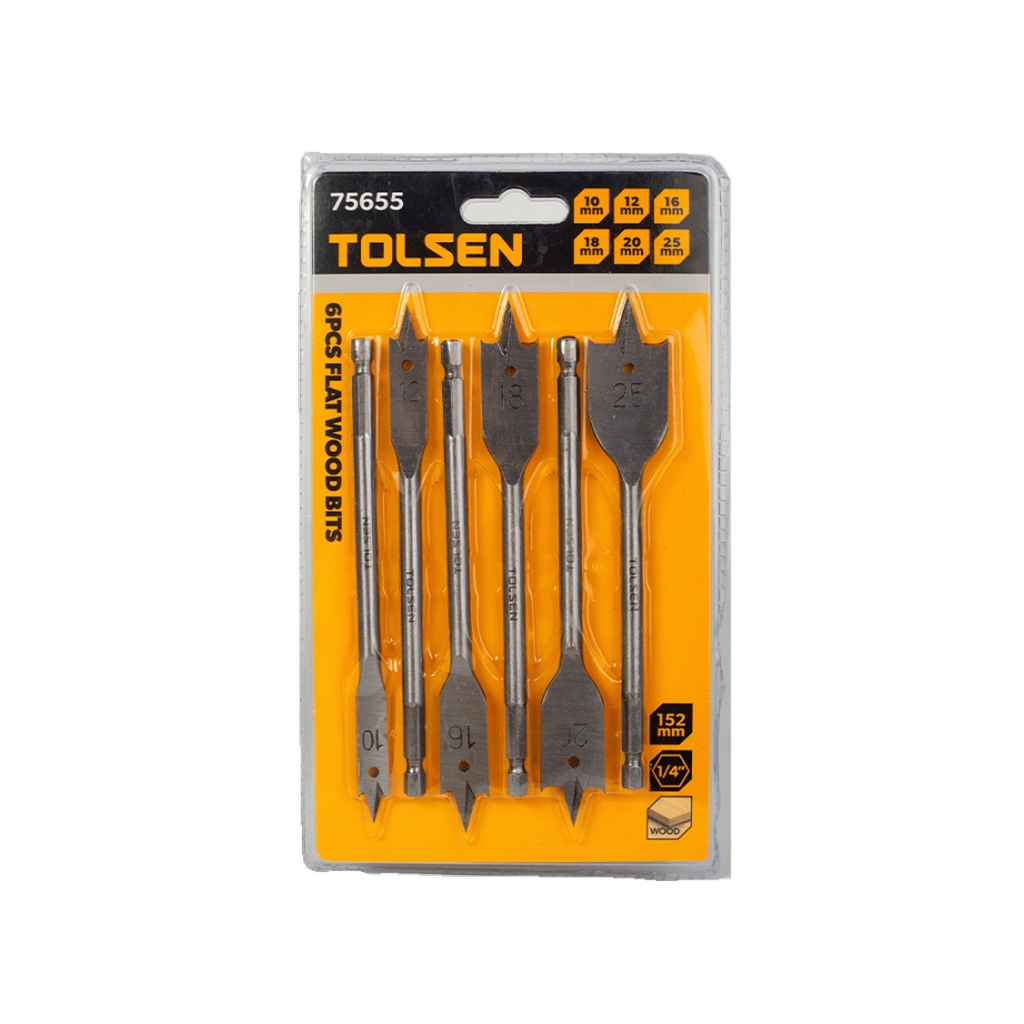 Набір свердл Tolsen пласких по дереву 6 шт 10, 12, 16, 18, 20, 25мм (75655) - фото 8 Набір свердл Tolsen пласких по дереву 6 шт 10, 12, 16, 18, 20, 25мм (75655) - фото 8