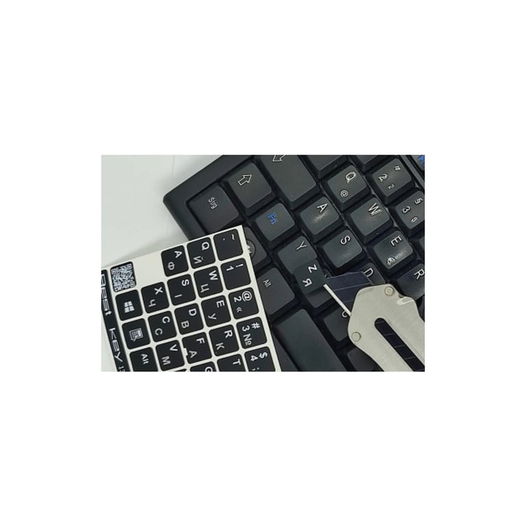 Наклейка на клавіатуру BestKey непрозора чорна, 76, срібний (BKU13SIL/011) - фото 3