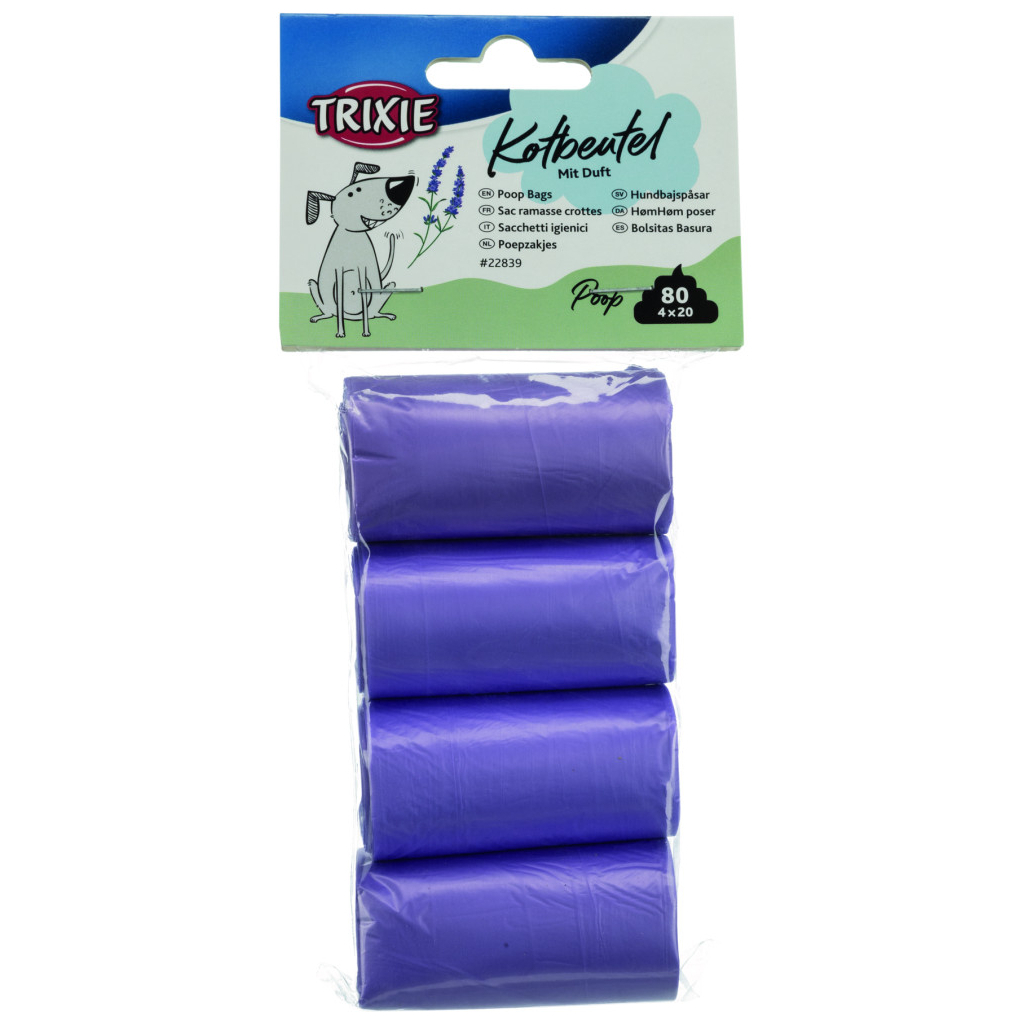 Пакети для собак Trixie з ароматом лаванди 4 рулони по 20 шт (4011905228396) - фото 1 Пакети для собак Trixie з ароматом лаванди 4 рулони по 20 шт (4011905228396) - фото 1