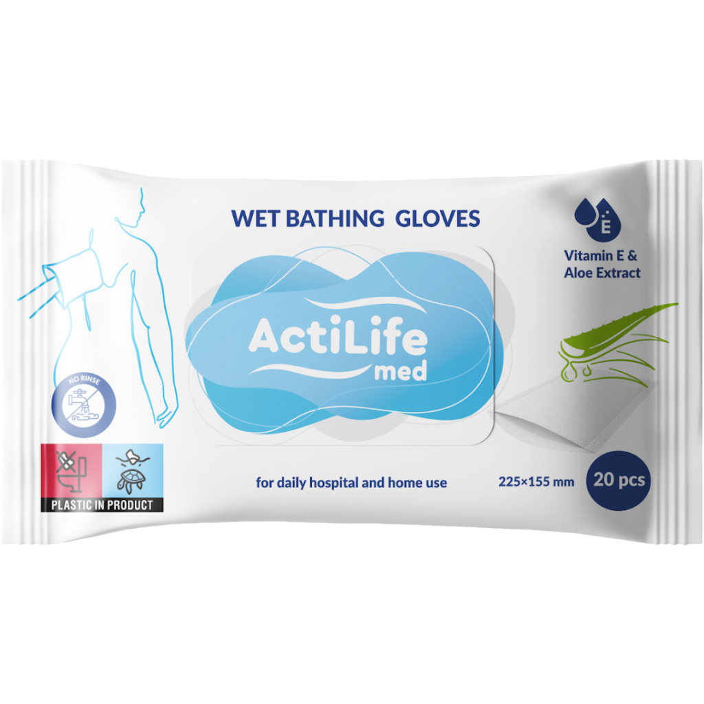Вологі рукавички для миття всього тіла ActiLife 20 шт (4820174981686) - фото 1 Вологі рукавички для миття всього тіла ActiLife 20 шт (4820174981686) - фото 1