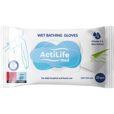 Вологі рукавички для миття всього тіла ActiLife 20 шт (4820174981686) - фото 1