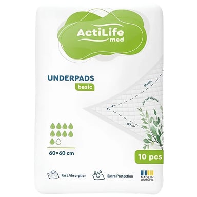 Пелюшки для малюків ActiLife Med Basic 60 х 60, 10 шт (4820174981419) - фото 1