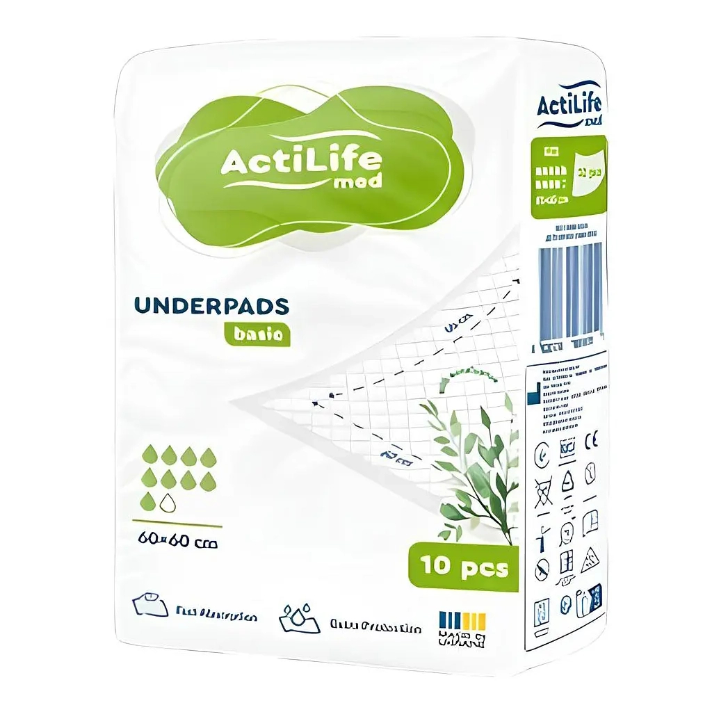 Пелюшки для малюків ActiLife Med Basic 60 х 60, 10 шт (4820174981419) - фото 2 Пелюшки для малюків ActiLife Med Basic 60 х 60, 10 шт (4820174981419) - фото 2