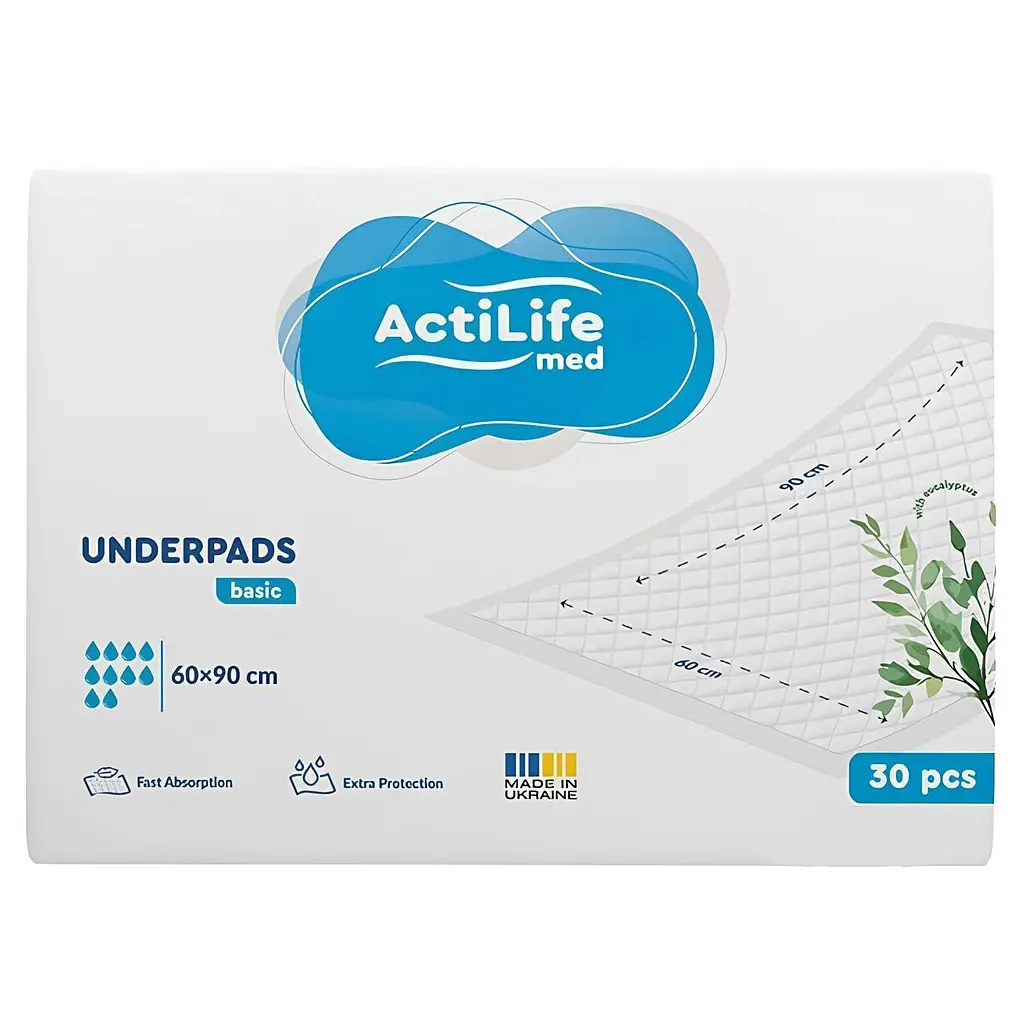 Пелюшки для малюків ActiLife Med Basic 60 х 90, 30 шт (4820174981488) - фото 1 Пелюшки для малюків ActiLife Med Basic 60 х 90, 30 шт (4820174981488) - фото 1