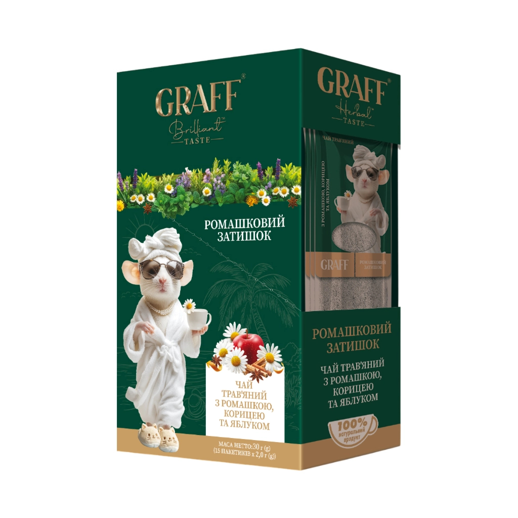 Чай Graff Ромашковий Затишок Chamomile Cosy 15х2 г (4820279612133) Чай Graff Ромашковий Затишок Chamomile Cosy 15х2 г (4820279612133)