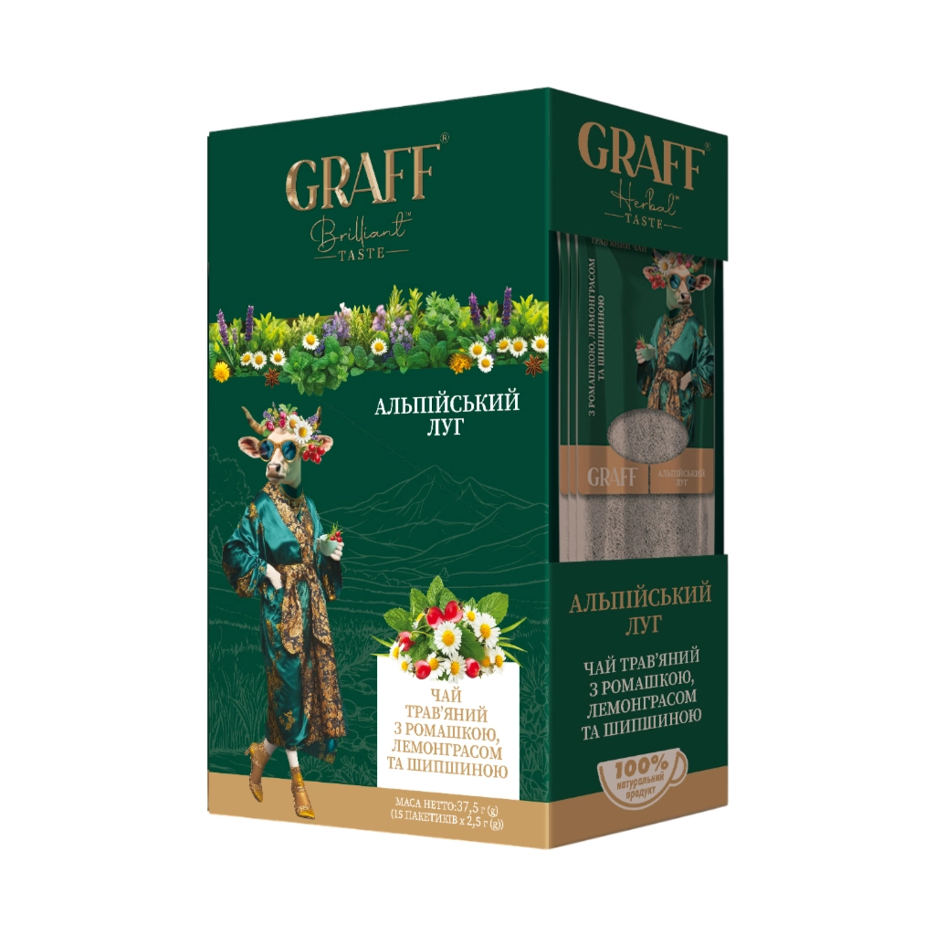 Чай Graff Альпійський луг Alpine Meadow 15х2.5 г (4820279612119) Чай Graff Альпійський луг Alpine Meadow 15х2.5 г (4820279612119)