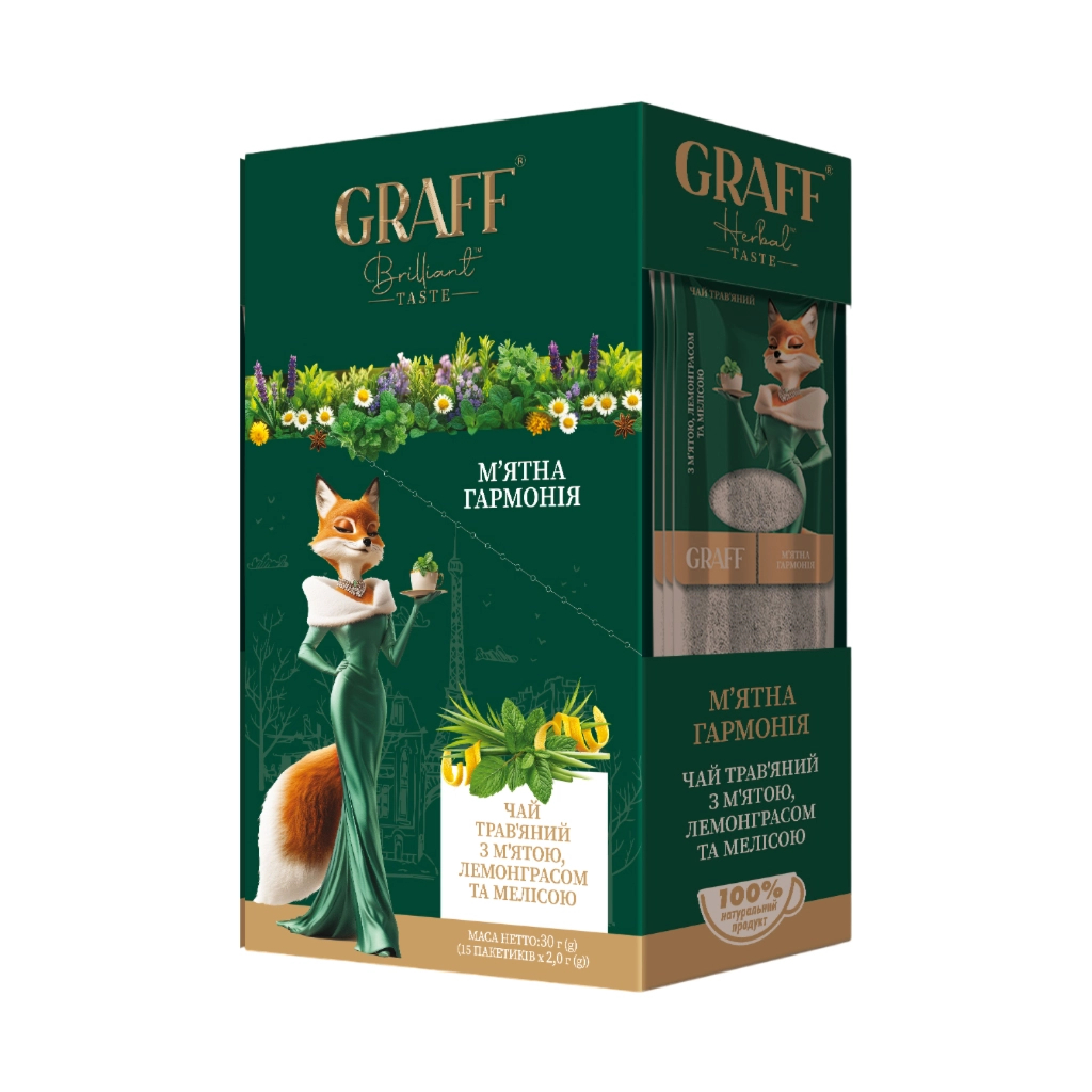 Чай Graff М'ятна Гармонія Mint Harmony 15х2 г (4820279612164) - фото 1