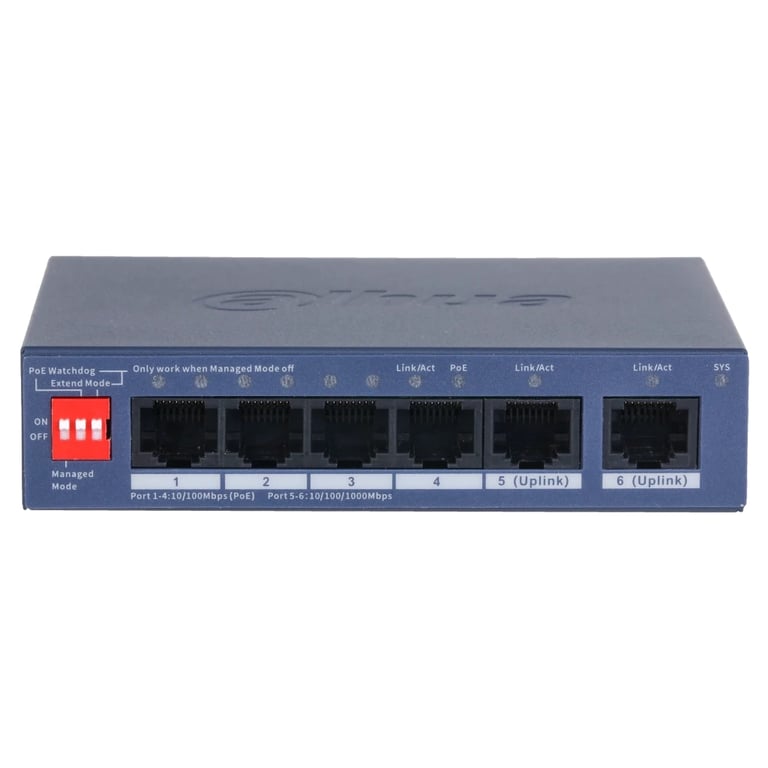 Комутатор мережевий Dahua DH-CS4006-4ET2GT-36 PoE - фото 1