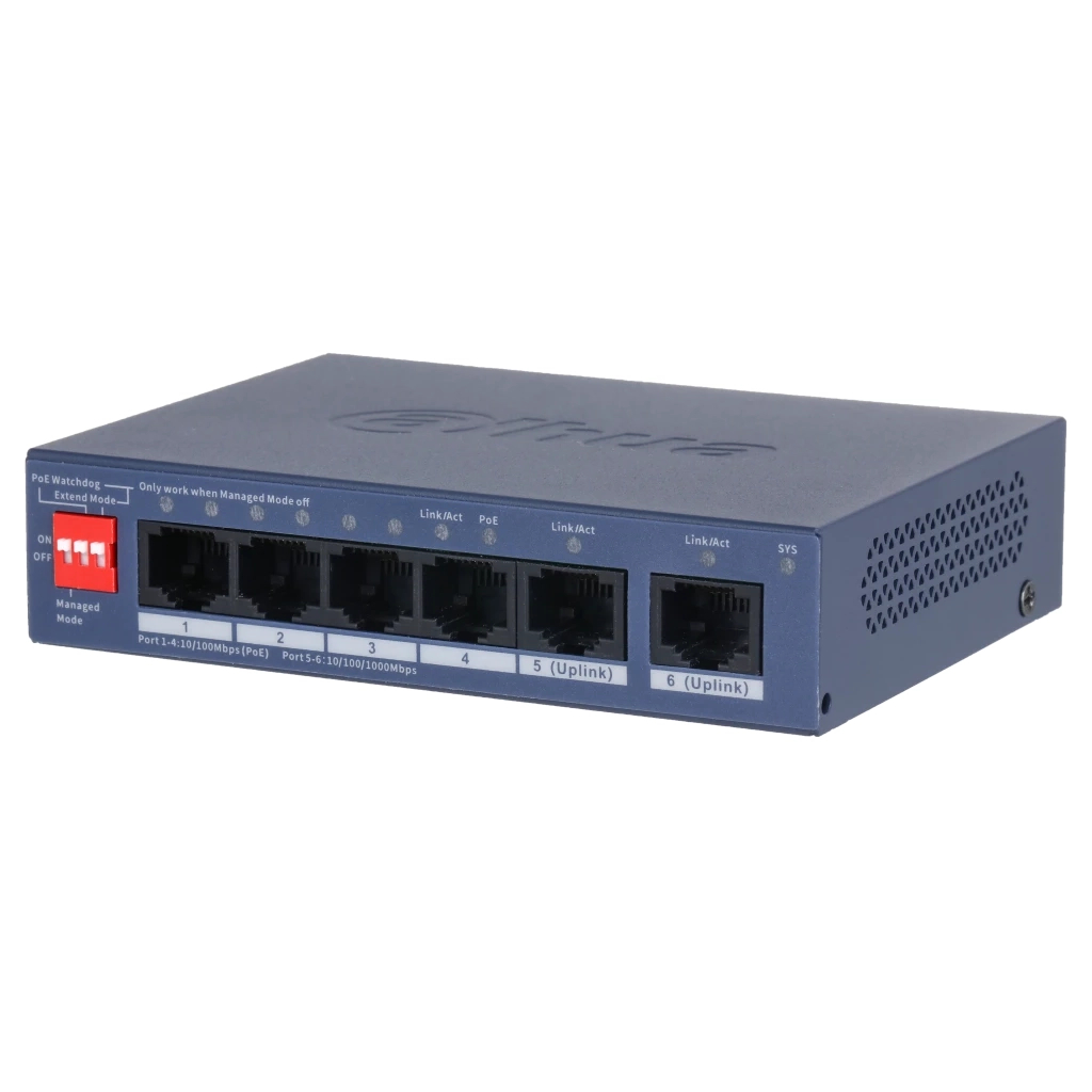 Комутатор мережевий Dahua DH-CS4006-4ET2GT-36 PoE - фото 2 Комутатор мережевий Dahua DH-CS4006-4ET2GT-36 PoE - фото 2