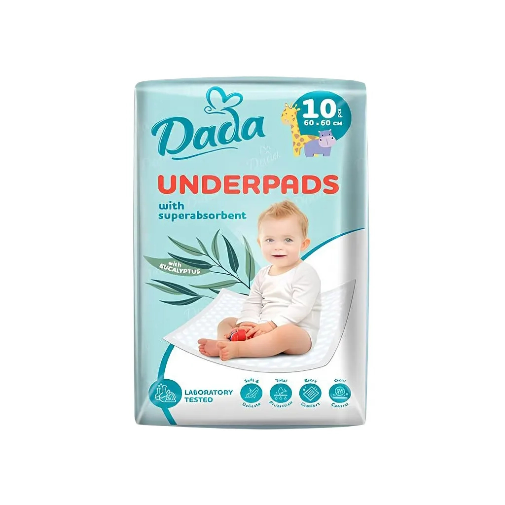 Пелюшки для малюків Dada 60*60 см 10 шт (4810174981532/4820174981532) - фото 1 Пелюшки для малюків Dada 60*60 см 10 шт (4810174981532/4820174981532) - фото 1