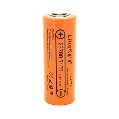 Акумулятор 26700 Li-Ion 5000mah 5100-5200mah, 3.7V (2.75-4.2V), Orange Liitokala (Lii-52S) - фото 1