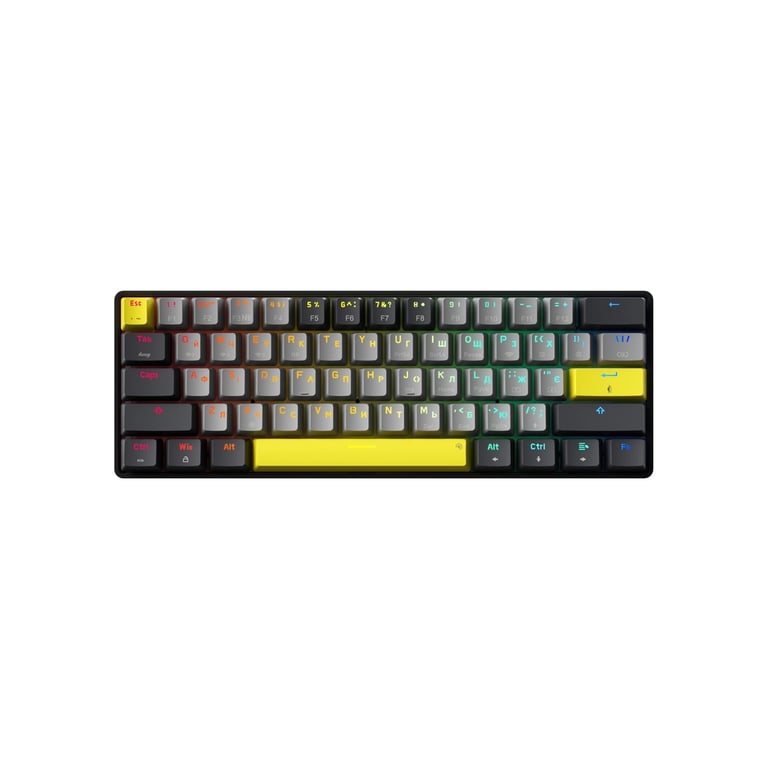 Клавіатура GamePro MK130G Pro Outemu Red Switch Hot-Swap 60 RGB USB/Wireless/Bluetooth Black (MK130G Pro) - фото 1