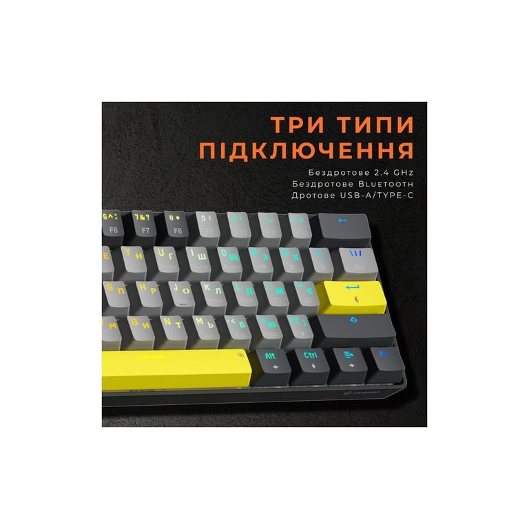 Клавіатура GamePro MK130G Pro Outemu Red Switch Hot-Swap 60 RGB USB/Wireless/Bluetooth Black (MK130G Pro) - фото 11