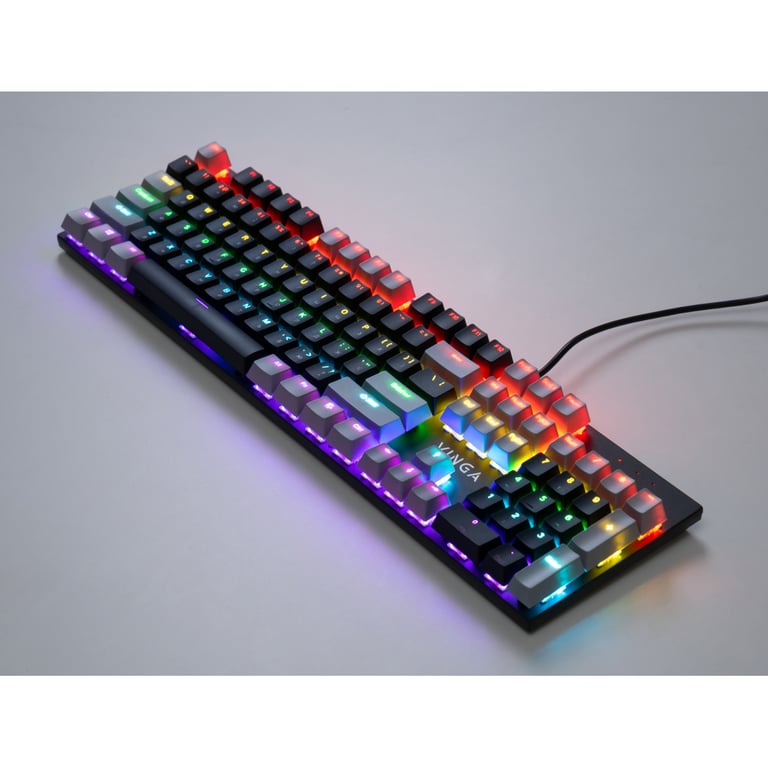 Клавіатура Vinga KBGM-090 LED Red Switch USB Grey/Black (KBGM-090R Grey/Black) - фото 2