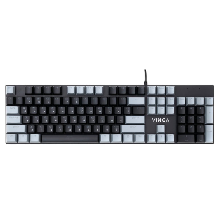 Клавіатура Vinga KBGM-090 LED Red Switch USB Grey/Black (KBGM-090R Grey/Black) - фото 5