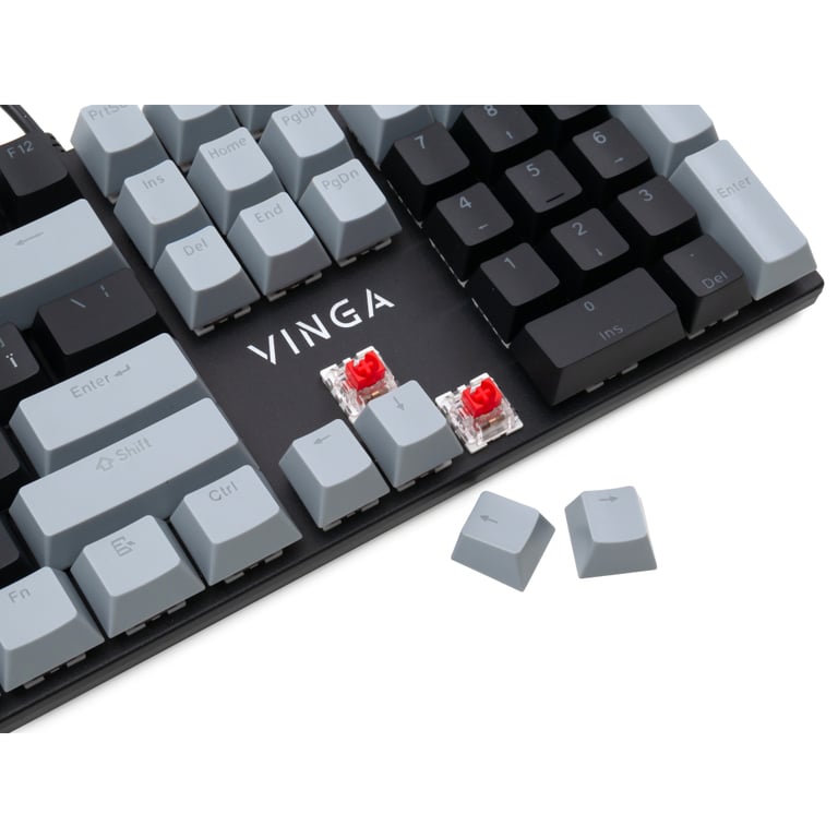 Клавіатура Vinga KBGM-090 LED Red Switch USB Grey/Black (KBGM-090R Grey/Black) - фото 7
