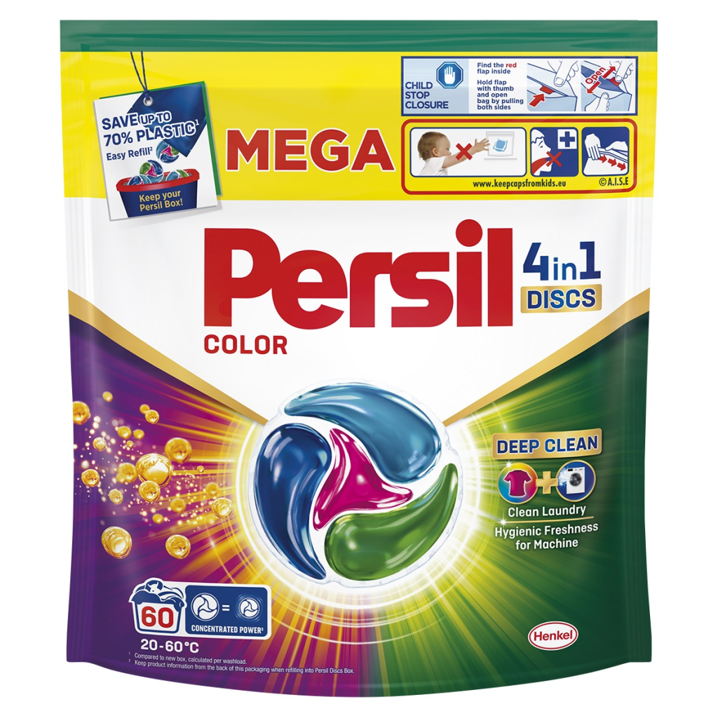 Капсули для прання Persil 4in1 Discs Color Deep Clean 60 шт. (9000101830880) - фото 1