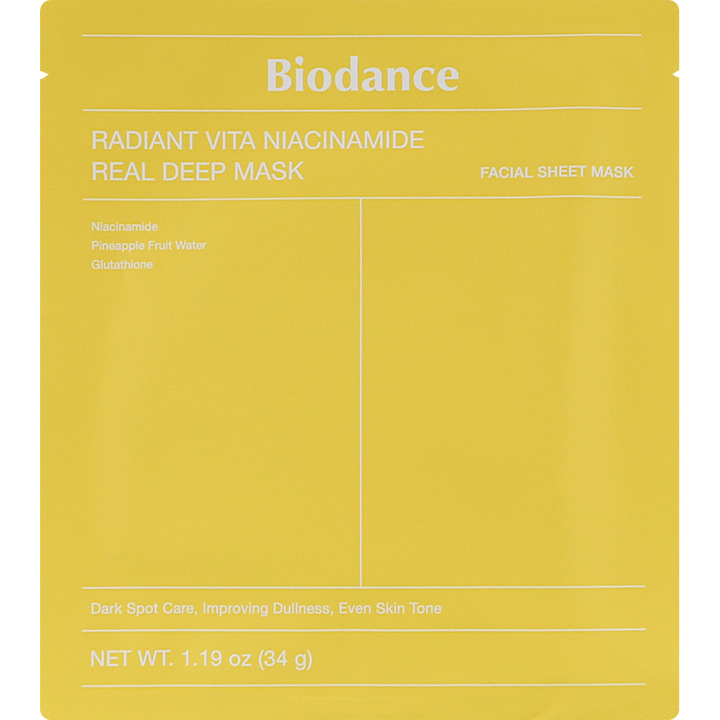 Маска для обличчя Biodance Radiant Vita Niacinamide Real Deep Mask 34 г (8809937361459) - фото 1