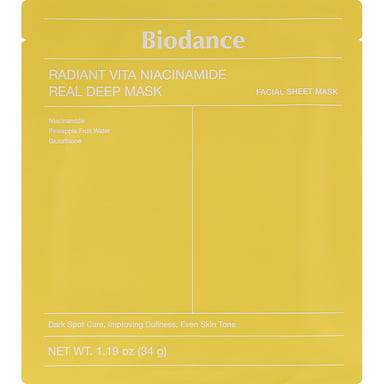 Маска для обличчя Biodance Radiant Vita Niacinamide Real Deep Mask 34 г (8809937361459) - фото 1