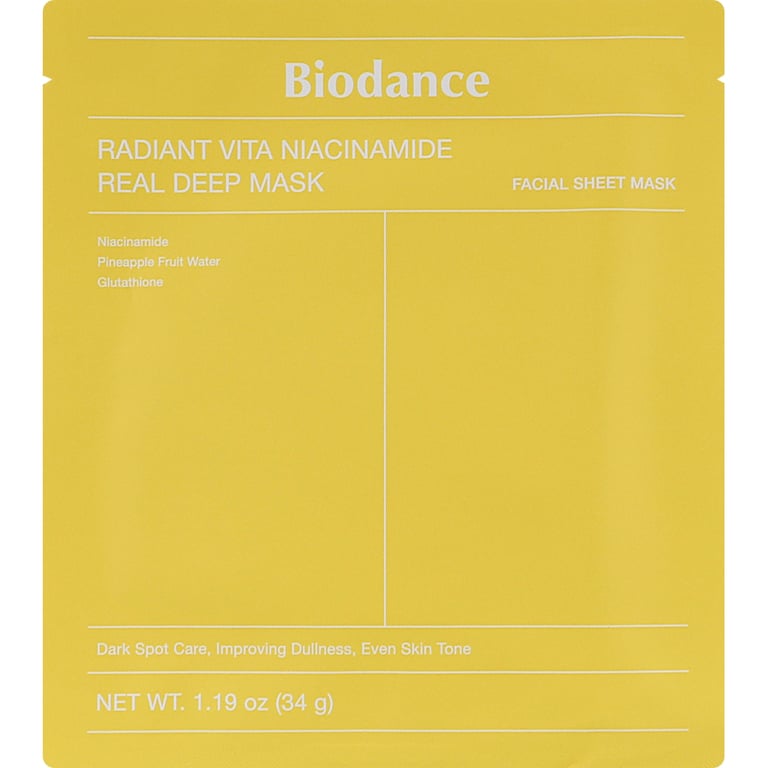 Маска для обличчя Biodance Radiant Vita Niacinamide Real Deep Mask 34 г (8809937361459) - фото 1