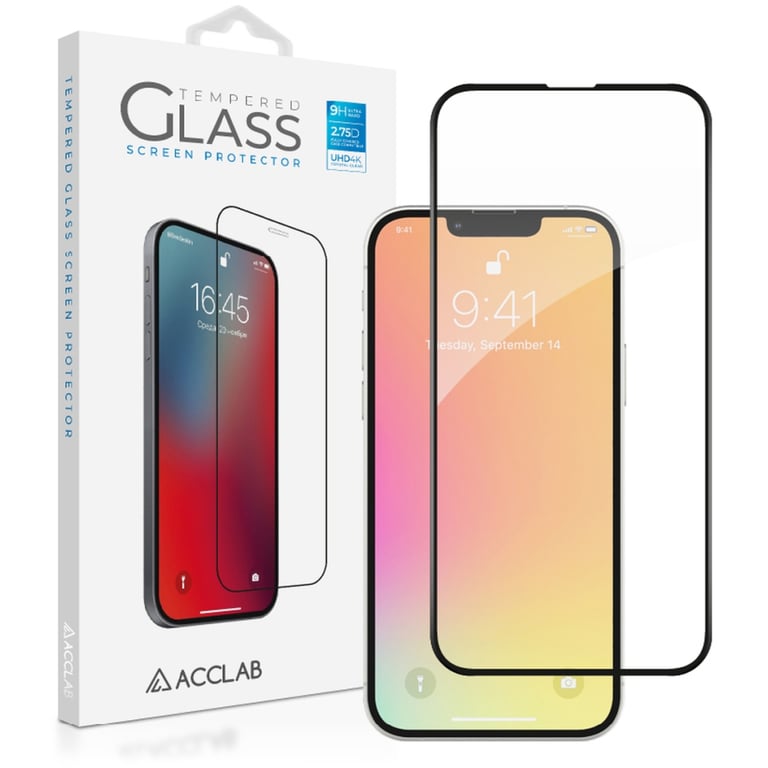 Скло захисне ACCLAB Full Glue ESD Apple Iphone 13/13 Pro Black (1283126542527) - фото 1