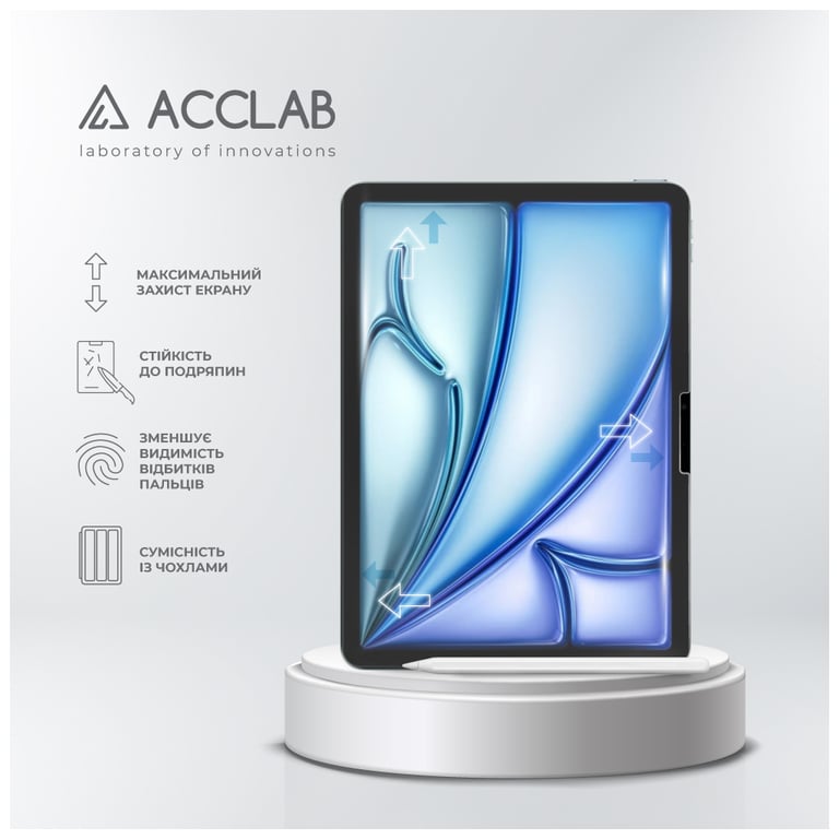Скло захисне ACCLAB Full Glue Apple iPad Air 11 (2024) (1283126593703) - фото 4