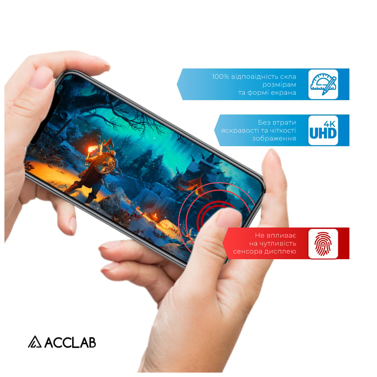 Скло захисне ACCLAB Full Glue Apple iPhone 16 Pro Max Black (1283126593284) - фото 6