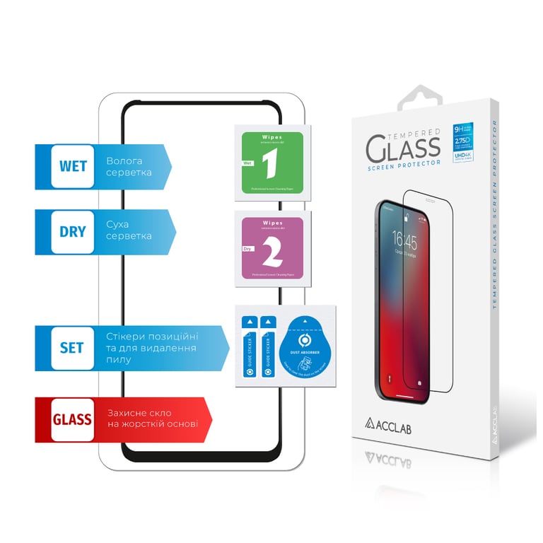 Скло захисне ACCLAB Full Glue Infinix Hot 40i Black (1283126588914) - фото 7