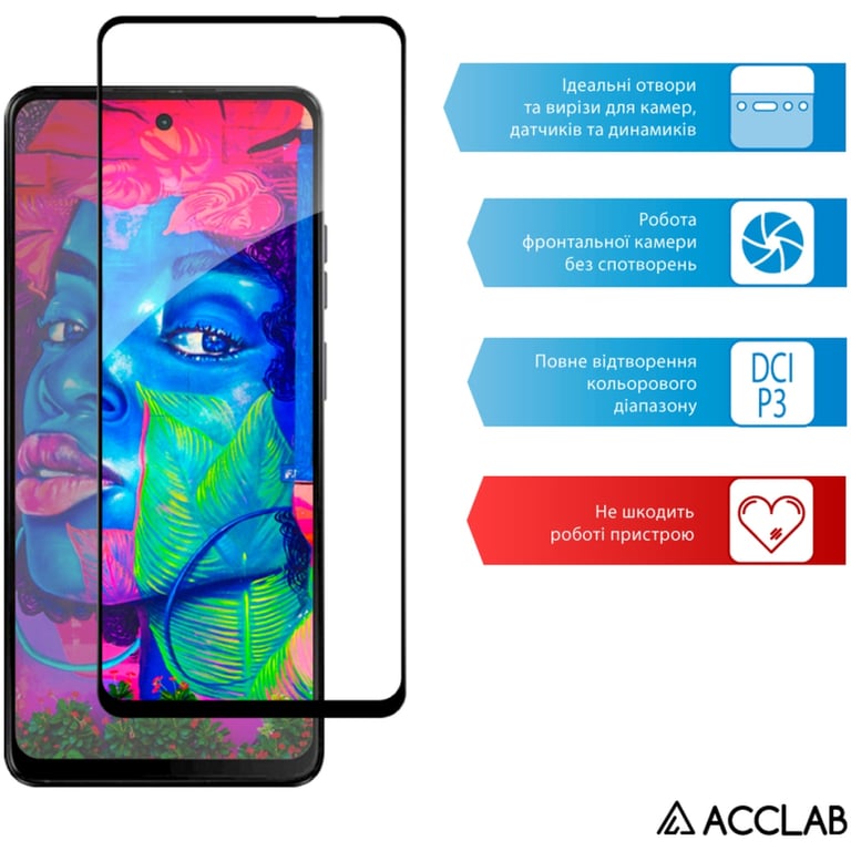 Скло захисне ACCLAB Full Glue Moto G04 Black (1283126594250) - фото 5