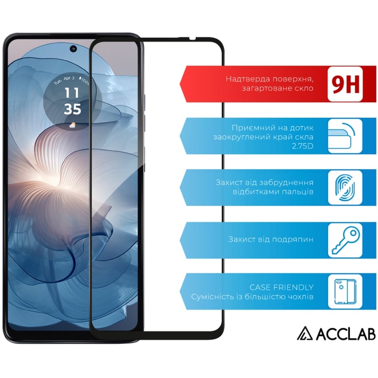 Скло захисне ACCLAB Full Glue MOTO G24 Power Black (1283126591778) - фото 3