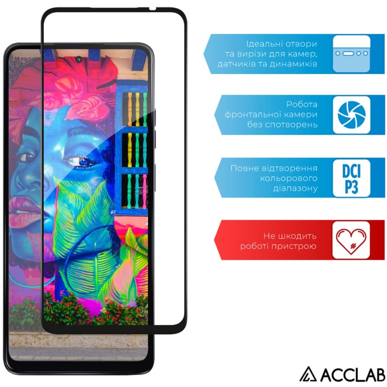 Скло захисне ACCLAB Full Glue MOTO G24 Power Black (1283126591778) - фото 5