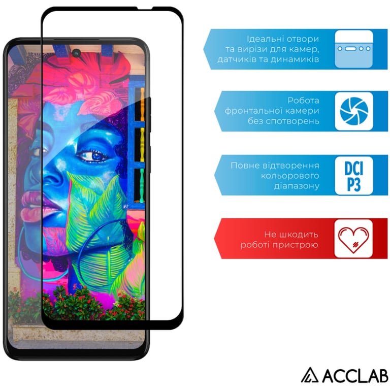 Скло захисне ACCLAB Full Glue MOTO G32 Black (1283126544309) - фото 5
