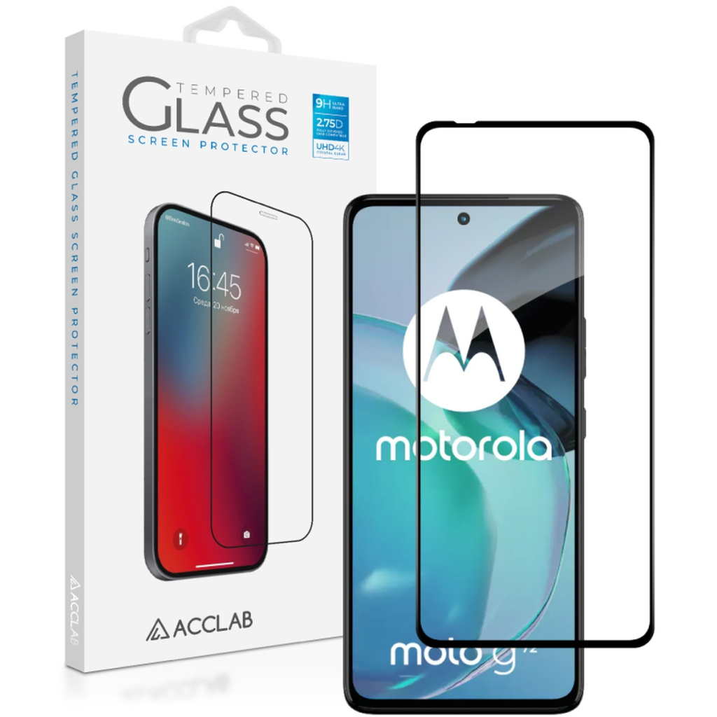 Скло захисне ACCLAB Full Glue Moto G72 Black (1283126583025)