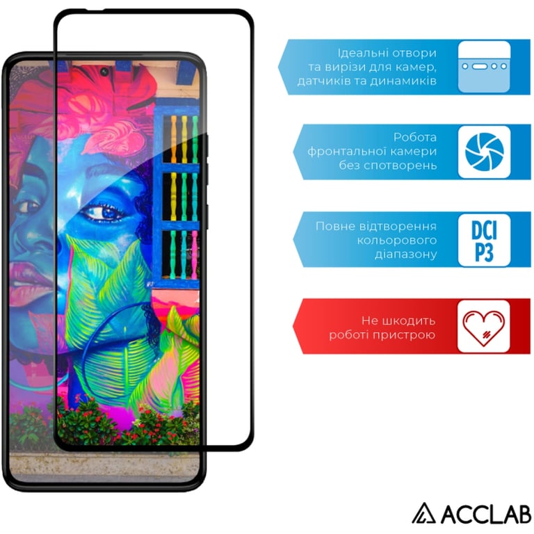 Скло захисне ACCLAB Full Glue Moto G84 Black (1283126582332) - фото 5