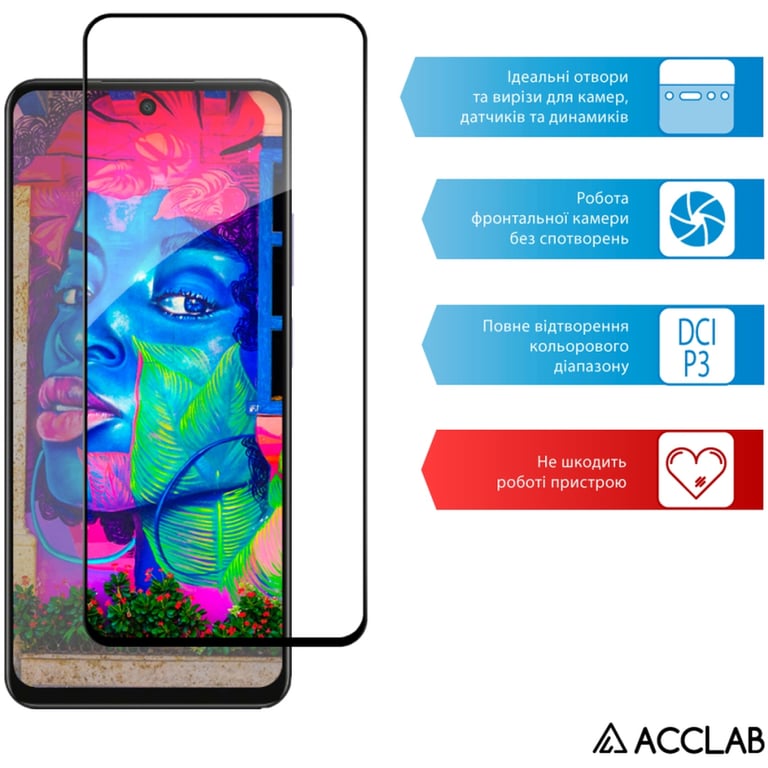 Скло захисне ACCLAB Full Glue Oppo A3 5G Black (1283126598876) - фото 5