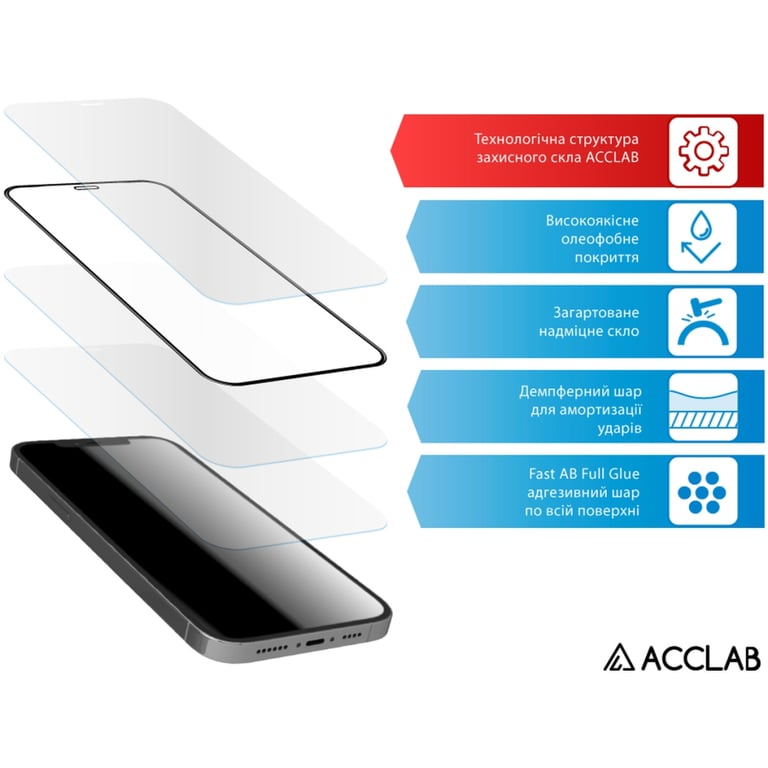 Скло захисне ACCLAB Full Glue Oppo A3x Black (1283126598890) - фото 4