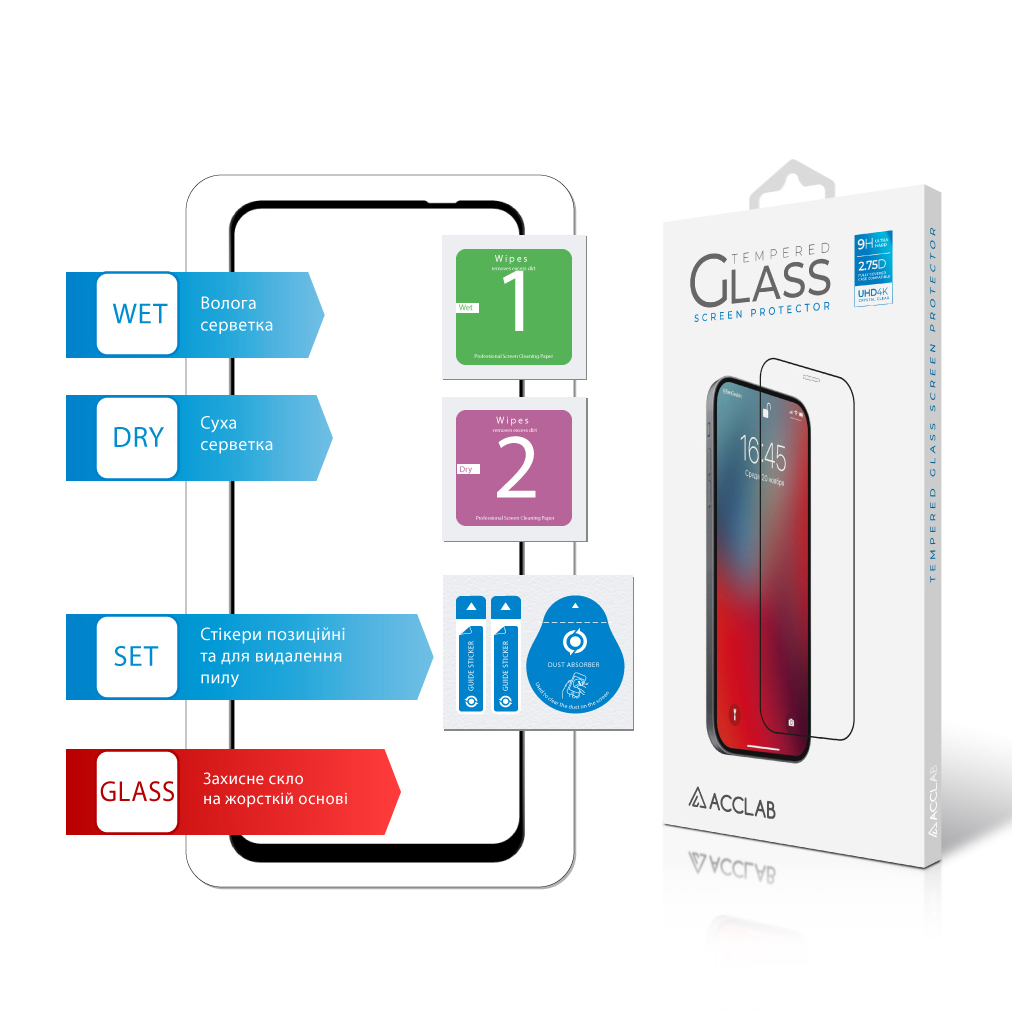 Скло захисне ACCLAB Full Glue Oppo A3x Black (1283126598890) - фото 7 Скло захисне ACCLAB Full Glue Oppo A3x Black (1283126598890) - фото 7