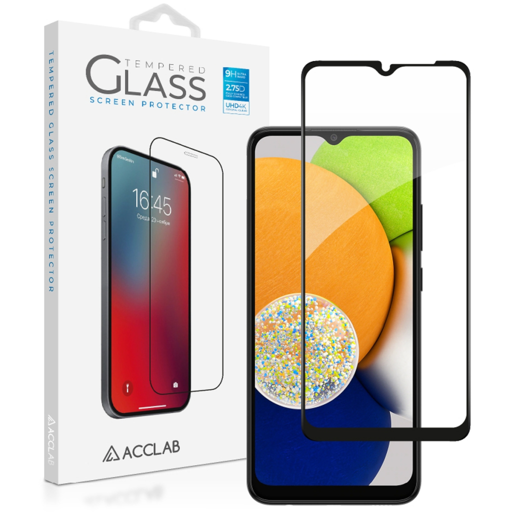 Скло захисне ACCLAB Full Glue Samsung A03 Black (1283126521621) - фото 1