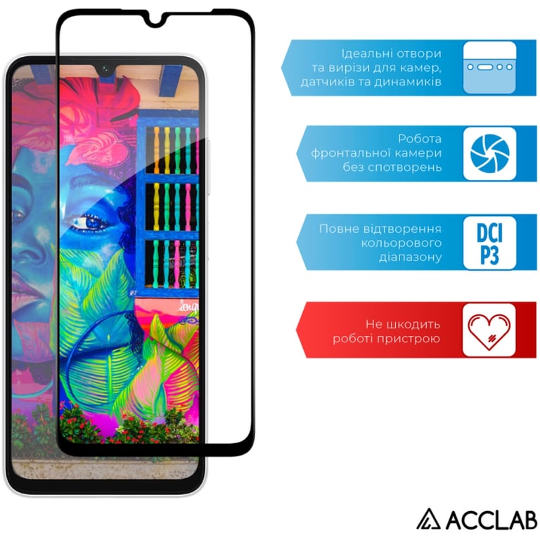 Скло захисне ACCLAB Full Glue Samsung A05S Black (1283126581908) - фото 5