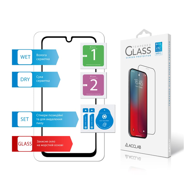 Скло захисне ACCLAB Full Glue Samsung A16 Black (1283126598821) - фото 7