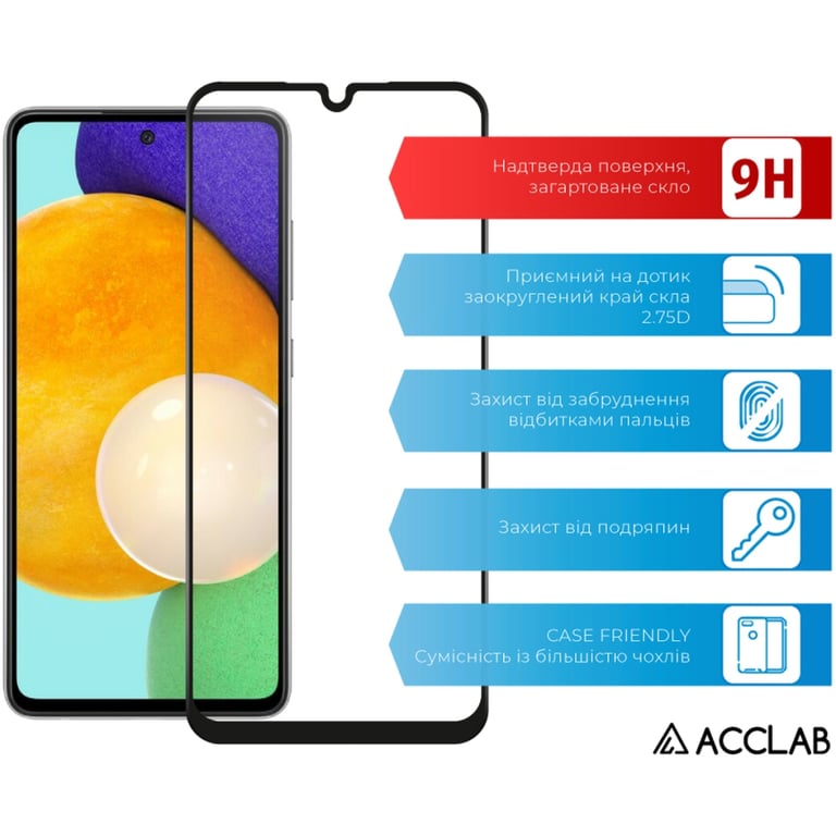 Скло захисне ACCLAB Full Glue Samsung A25 5G Black (1283126573965) - фото 3