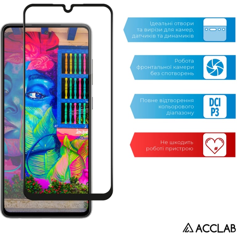 Скло захисне ACCLAB Full Glue Samsung A25 5G Black (1283126573965) - фото 5