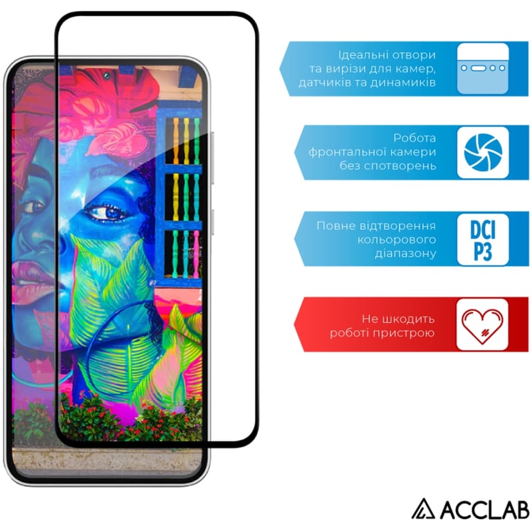 Скло захисне ACCLAB Full Glue Samsung A35 Black (1283126588778) - фото 5