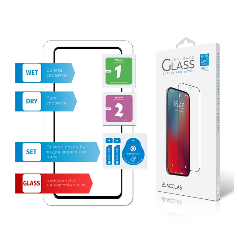 Скло захисне ACCLAB Full Glue Samsung A52 Black (1283126510540) - фото 7