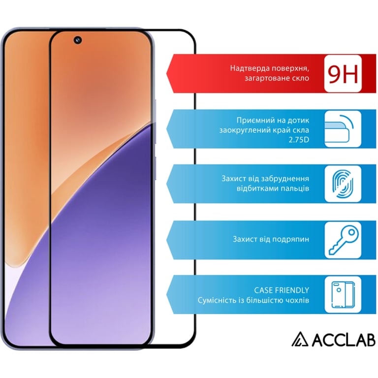 Скло захисне ACCLAB Full Glue Xiaomi 15 Black (1283126607387) - фото 3