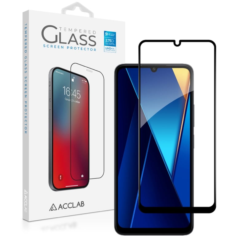 Скло захисне ACCLAB Full Glue Xiaomi Poco C65 Black (1283126583636) - фото 1